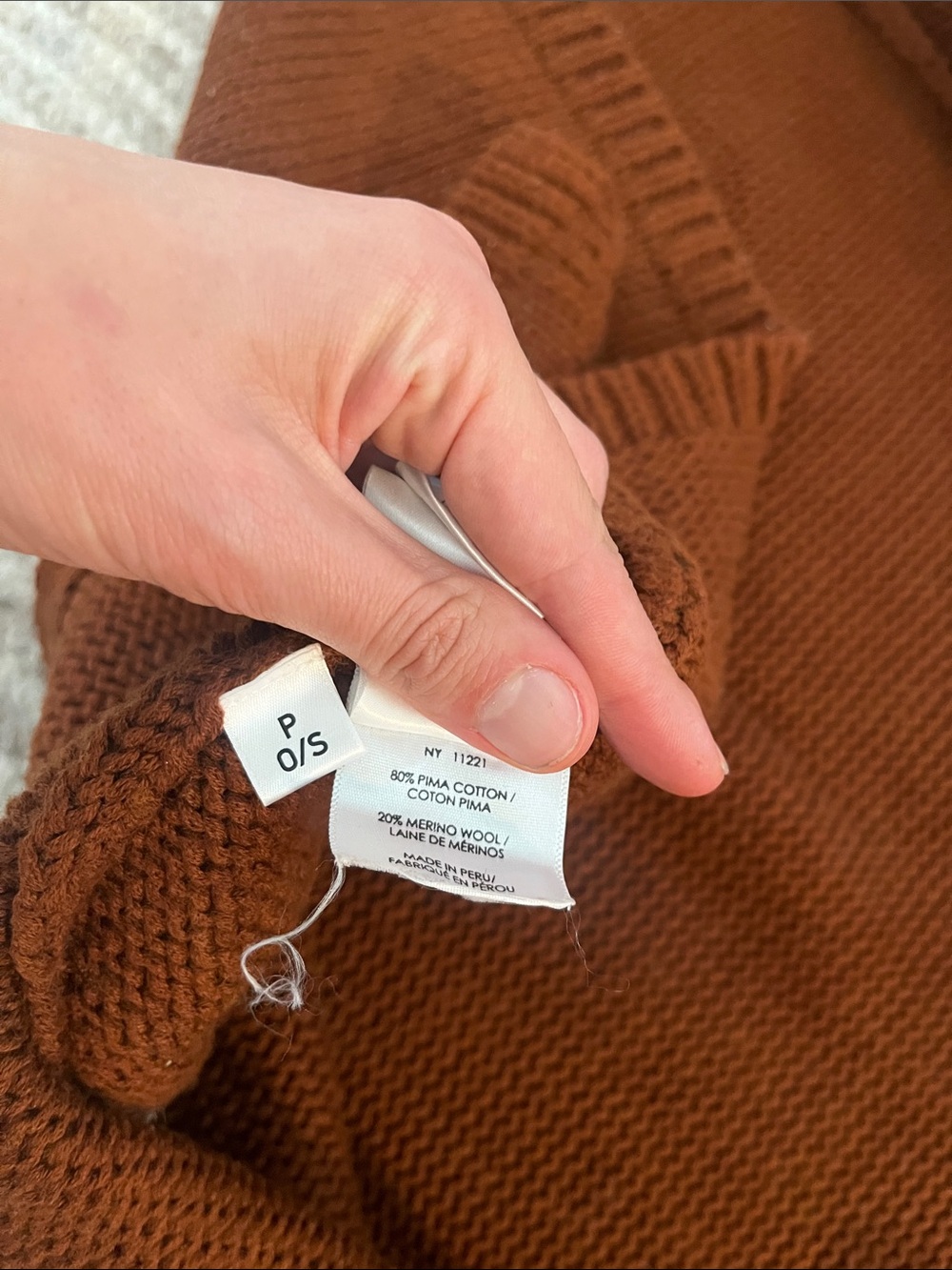 Lauren Manoogian burnt orange/umber long cardigan. - Picture 3 of 6